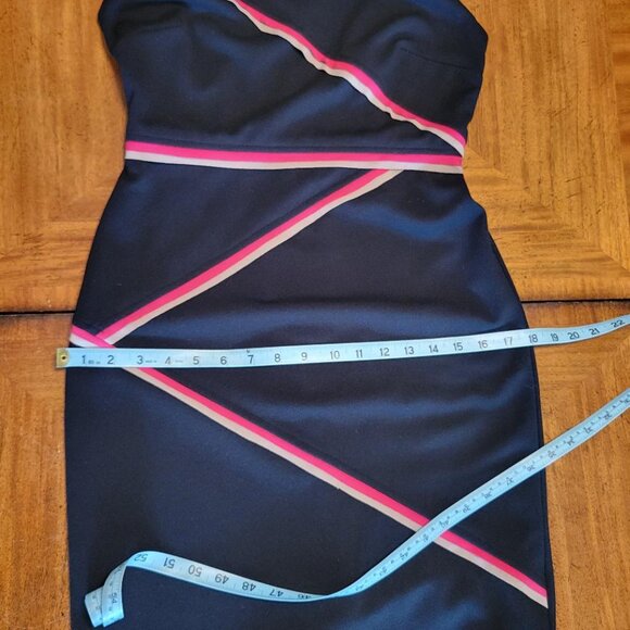 Muse Black Dress with Pink & Beige Ribbon Detail - Picture 12 of 13